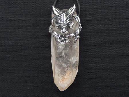 New! Natural Crystal Gemstone 925 Sterling Silver Wolf Head Pendant, Wolf Head Jewelry, 52x20x20mm, 22g Discount