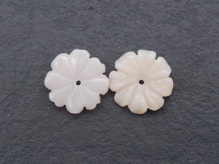 Carved Natural Pink Opal Gemstone Flower Earring Beads,16x3mm,1.7g Online