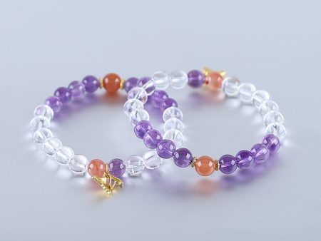 Handmade Natural Gemstone Bracelet, Unique Jewelry Gift, Colorful Bracelet, 18cm, 8 9mm, 19g Online now