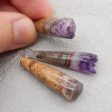 3 PCS Natural Amethyst Pendant Beads 44×11×11mm, 40×11×11mm, 18.3g on Sale