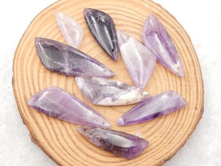 9 PCS Natural Amethyst Pendant Beads,26×11×4mm, 47×16×5mm,30g Online Sale