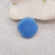 Carved Blue Onyx Flower Pendant Bead,  Gemstone For Jewelry DIY Making, Popular Drilled Pendant, 23x21x4mm, 3.2g Online now