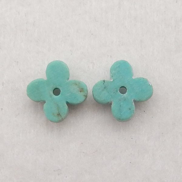 Natural Beautiful Turquoise Four Leaf Clover Gemstone Earring Beads , Jewelry DIY Making, 6×2mm, 0.1g Hot on Sale