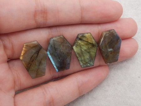 4 PCS Natural Flash Labradorite Cabochons, 20×15×6mm,12.4g Online now