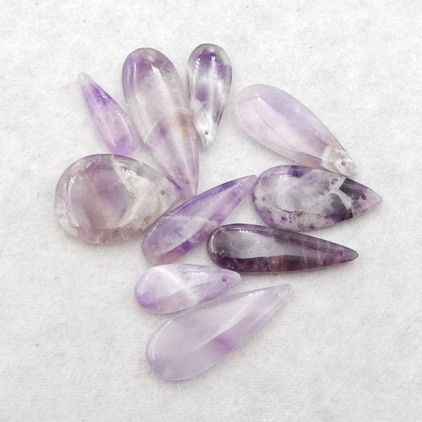 10 PCS Natural Amethyst Pendant Beads,Jewelry DIY Making, Gemstone Wholesale,24*8*4mm, 29*14*4mm,26.1g Online Hot Sale