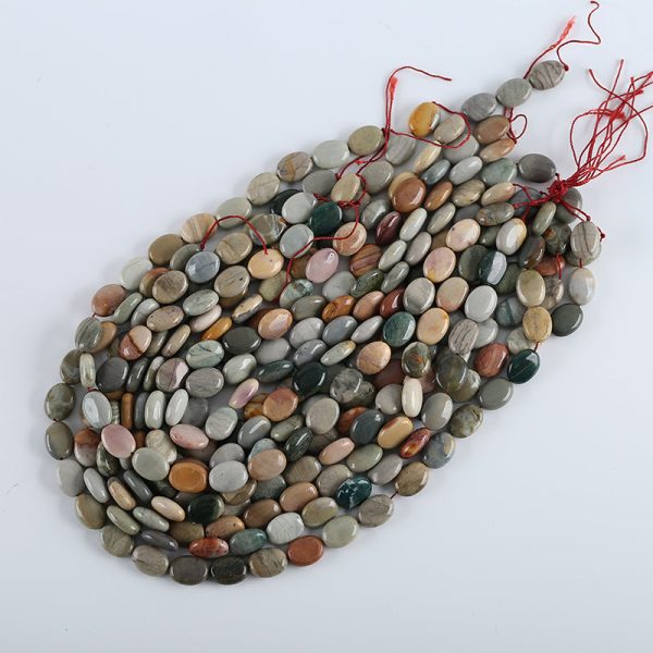 1 Strand 16 Inch Natural Multi-Color Picasso Jasper Gemstone Necklace on Sale