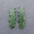 Carved Natural African Jade Gemstone Earring Beads, Jewelry DIY Making,43x14x4mm, 7.7g on Sale