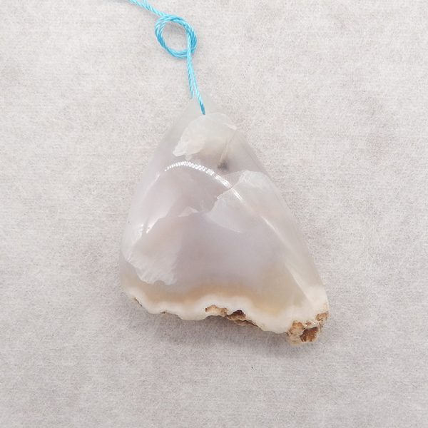 Natural Drusy Blue Lace Agate Pendant Bead For Sale