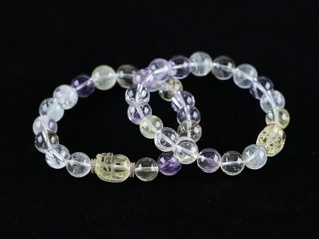 Handmade Natural  Unique Gemstone Jewelry Gift, Colorful Bracelet, 17cm, 10mm, 25.5g For Sale