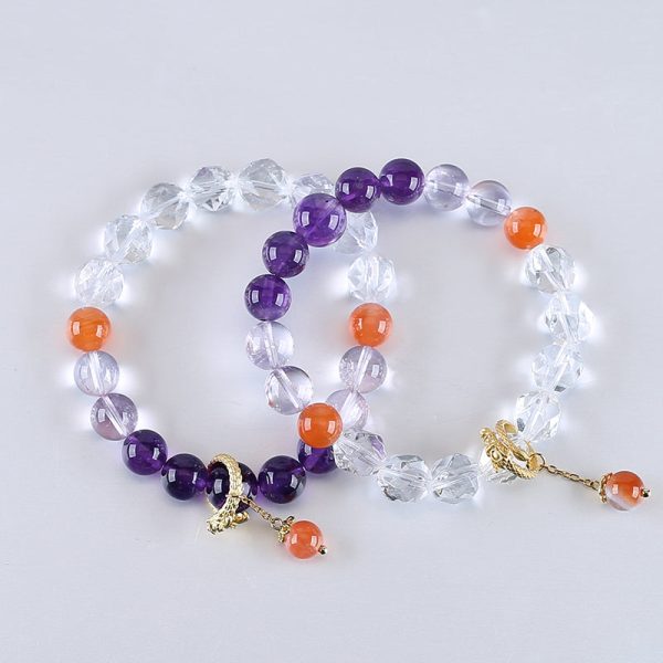 Handmade Natural Gemstone Unique Jewelry Gift, Colorful Bracelet, 18cm, 8 9mm, 22.6g Discount