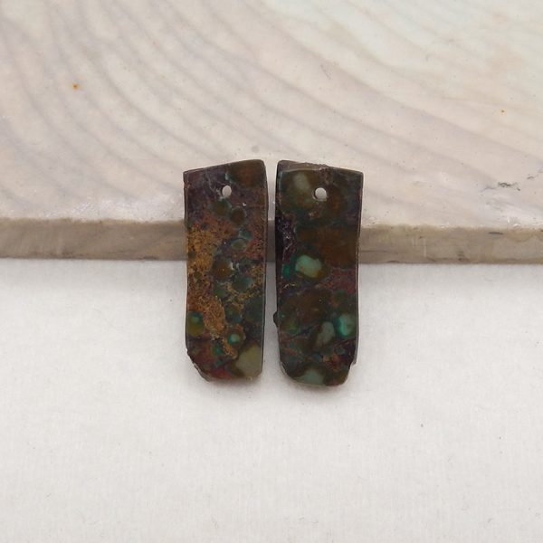 Nugget (Rough Sides) Natural Turquoise Earring Beads, Drilled Stone Earring Pair, Gemstone For Jewelry DIY Making, 21x8x2mm, 2g Online Hot Sale