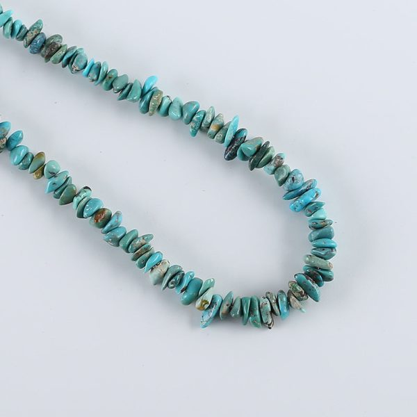 1 Strand 16-18 Inch Natueal Turquoise Gemstone Necklace,925 Sterling Silver Findings, 5x4x2mm,9x7x2mm,18.7g Online