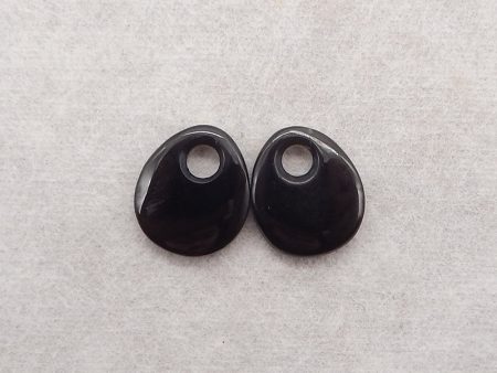 Natural Obsidian Gemstone Earring Beads, Gemstone Earring Pair on Sale