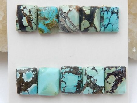 10 PCS Natural Turquoise Cabochons 9x7x3mm, 4g on Sale