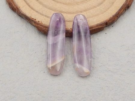 New Natural Stone Amethyst Earring Beads,Purple Stone Earrings, 30×8×4mm, 3.8g Online now