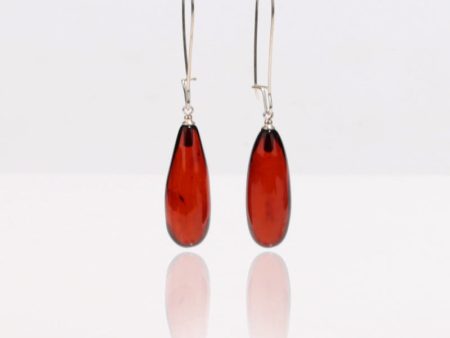 925 Silver with Natural Amber Gemstone Earrings 4.1g Online Sale