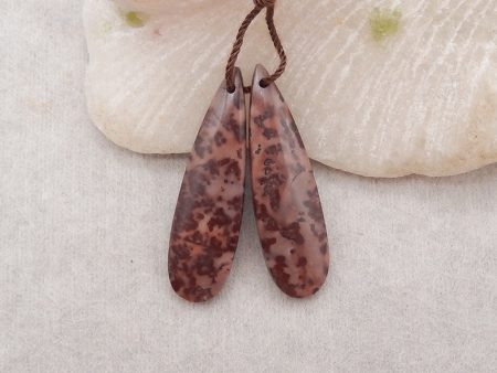 1 Pair New Natural Stone Chohua Jasper Teardrop Gemstone Earring Beads, Drilled Stone Earring Pair, Gemstone For Jewelry DIY Making, 32x8x4mm, 3.9g Online