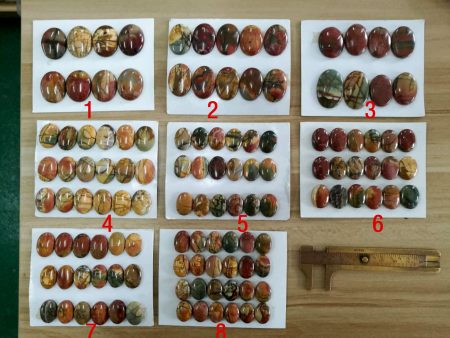 8-24 PCS Natural Red Creek Jasper Cabochons Online