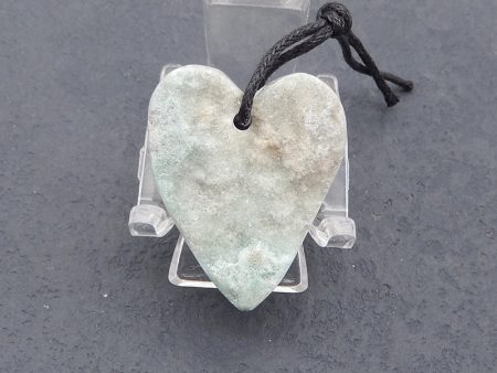 New Natural Hemimorphite Heart Gemstone Pendant Bead, Popular Side Drilled Pendant For DIY Making,Gemstone For Jewelry Cabochon Making, 31×25×9mm, 9.3g on Sale