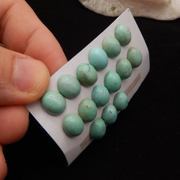 15 PCS Natural Turquoise Cabochons 11x9x4mm, 9.3g Online Hot Sale