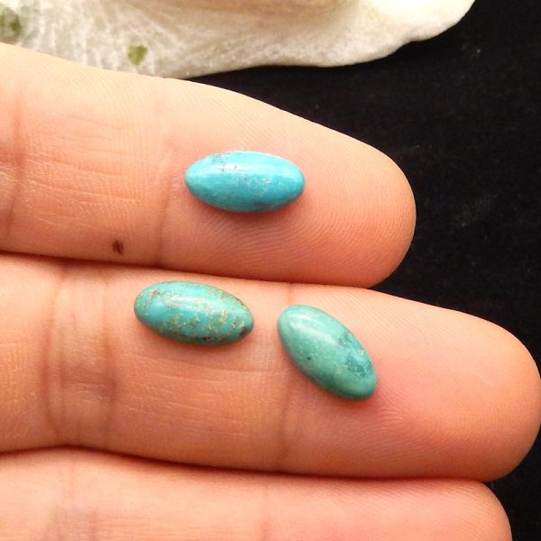 3 PCS Natural Turquoise Cabochons 12*6*3mm, 1.6g Cheap