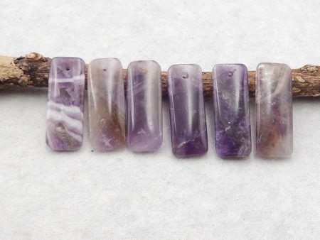 6 PCS Natural Amethyst Pendant Beads,26×10×4mm, 13.3g Discount