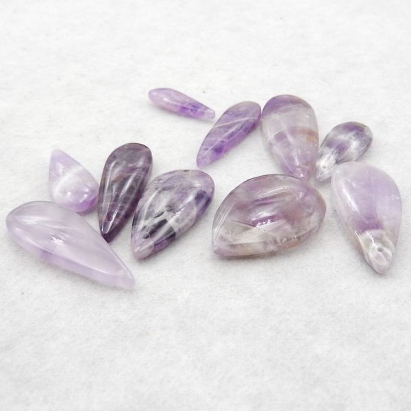 10 PCS Natural Amethyst Pendant Beads,Jewelry DIY Making, Gemstone Wholesale,24*8*4mm, 29*14*4mm,26.1g Online Hot Sale