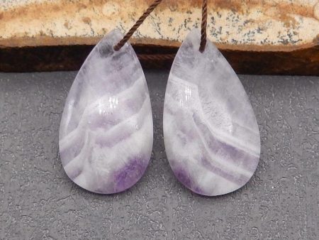 New Natural Stone Amethyst Teardrop Earring Beads, Drilled Stone Earrings,  30×17×4mm, 6g For Discount