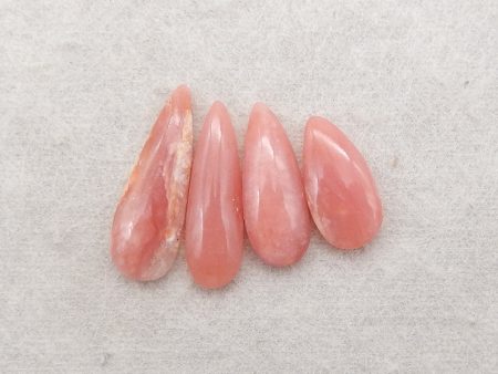 4 PCS Natural Argentina Rhodochrosite Cabochons,24x8x5mm,17x8x3mm,2.8g Discount