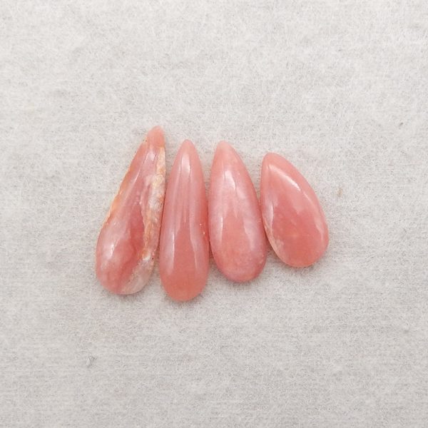 4 PCS Natural Argentina Rhodochrosite Cabochons,24x8x5mm,17x8x3mm,2.8g Discount