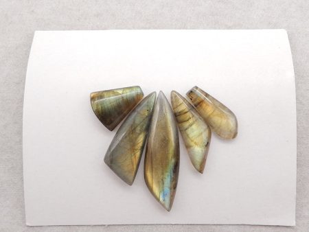 5 PCS Natural Labradorite Cabochons,42x12x5mm, 18x14x5mm, 12.7g Online