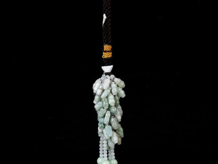 Bottle Shaped Beads Green Jade Car Charm Tassel Car Pendant on Sale