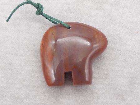 Natural Agate Gemstone Pendant Bead, Drilled Gemstone Pendant,Handmade Pendant Gift, 53x33×10mm, 21.6g For Sale