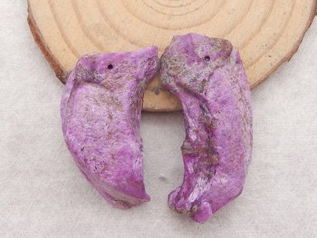 New Nugget African Purple Stone Earrings Beads, 39x18x9mm, 13.6g Discount