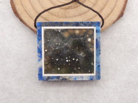 Natural Obsidian,Lapis Lazuli, Howlite and Ocean Jasper Intarsia Gemstone Pendant Bead For Cheap