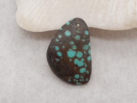 1PC Natural Beautitul Turquoise Gemstone Pendant Bead, Gemstone For Jewelry DIY Making, Drilled Flatback Cabochon, 26×17×3mm, 2.9g For Cheap