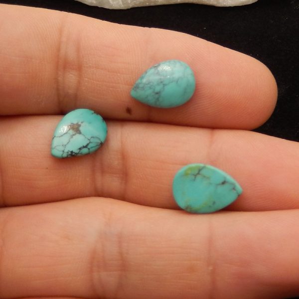 3 PCS Natural Turquoise Cabochons  13*9*3.5mm, 1.7g Hot on Sale