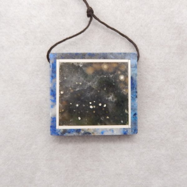 Natural Obsidian,Lapis Lazuli, Howlite and Ocean Jasper Intarsia Gemstone Pendant Bead For Cheap