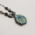 Natural Labradorite Faceted Pendant Gemstone Necklaces, Labradorite Gemstone Necklaces,50x36x10mm,6x5x4mm,20 Inch,58g For Discount