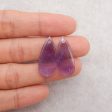 New Natural Stone Amethyst Teardrop Earring Beads, Drilled Earrings For Jewelry DIY Making, Purple Stone Earrings, 24x10x4mm,3.1g Online now