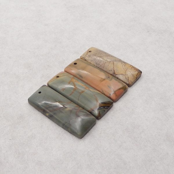 4 PCS Natural Multi-Color Picasso Jasper Gemstone Pendant Bead Supply