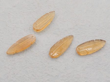 4 PCS Yellow Quartz Pendant Beads 26*10*4mm, 27*10*4mm, 7.4g Online Sale