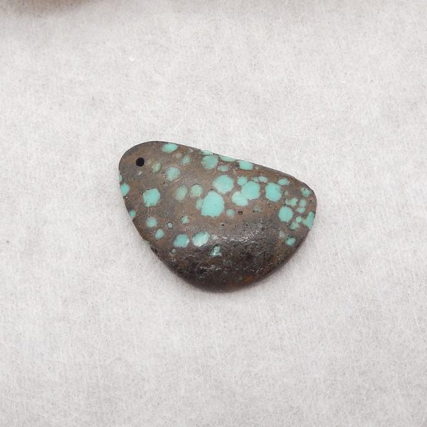 1PC Natural Beautitul Turquoise Gemstone Pendant Bead, Gemstone For Jewelry DIY Making, Drilled Flatback Cabochon, 26×17×3mm, 2.9g For Cheap