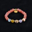 Handmade Natural Gemstone Unique Colorful Jewelry Gift Bracelet 17cm, 8mm, 16.9g Online now