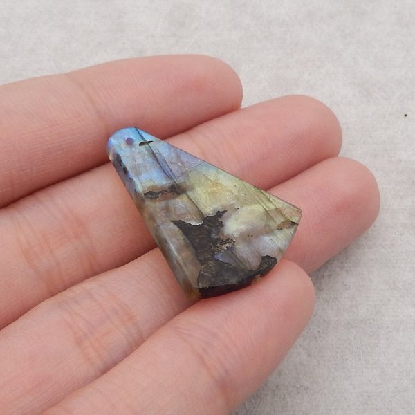 Natural Labradorite Gemstone Pendant Bead,31x25x3mm,3.7g Online now