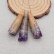 3 PCS Natural Amethyst Pendant Beads 44×11×11mm, 40×11×11mm, 18.3g on Sale