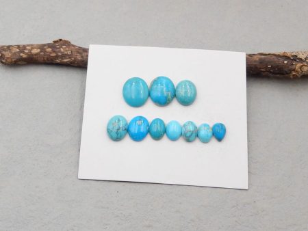 10 PCS Natural Turquoise Cabochons 12*10*3mm, 7*5*3mm 4g Fashion