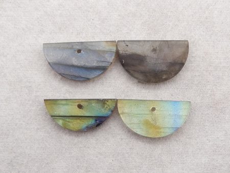 4 PCS Natural Labradorite Gemstone Pendant Bead Set Online