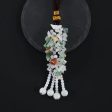 Leaf Shaped Beads Green Jade Car Charm Tassel Car Pendant Supply