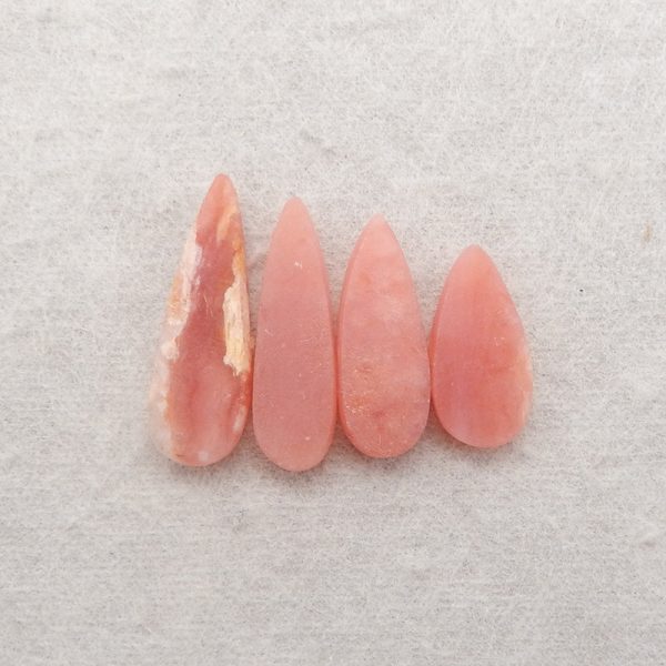 4 PCS Natural Argentina Rhodochrosite Cabochons,24x8x5mm,17x8x3mm,2.8g Discount